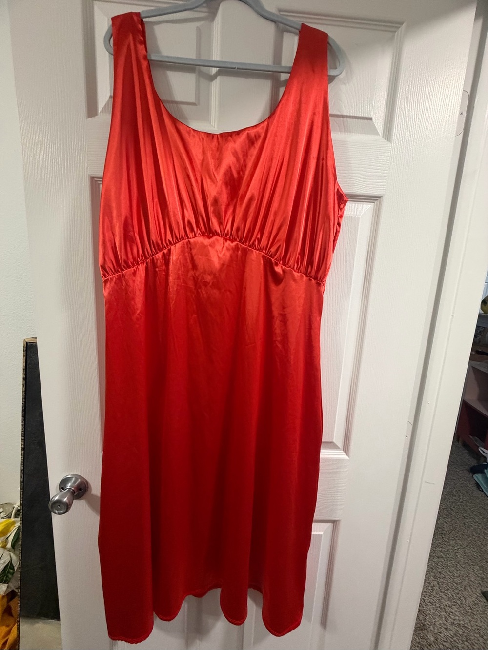 Rebdolls Plus Size Orange Satin Dress